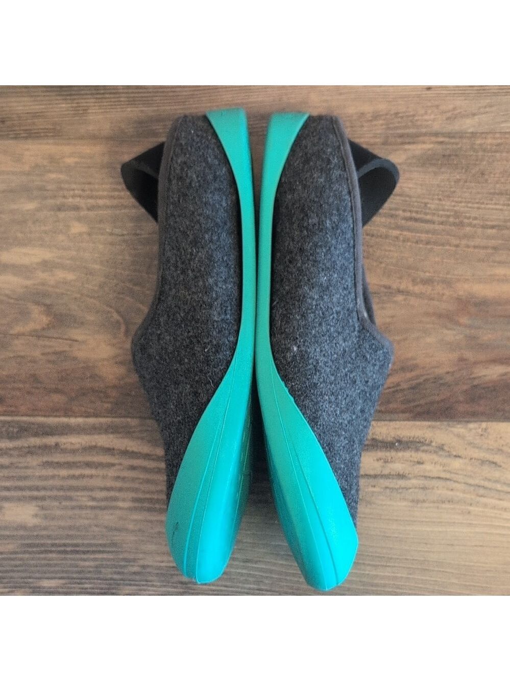 Mahabis Classic Gray and Teal Wool Detachable Soul Slip-On Slippers 39 M335 - Picture 7 of 10